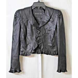 Rachel Zoe Black leather Bolero Crop Jacket sz.